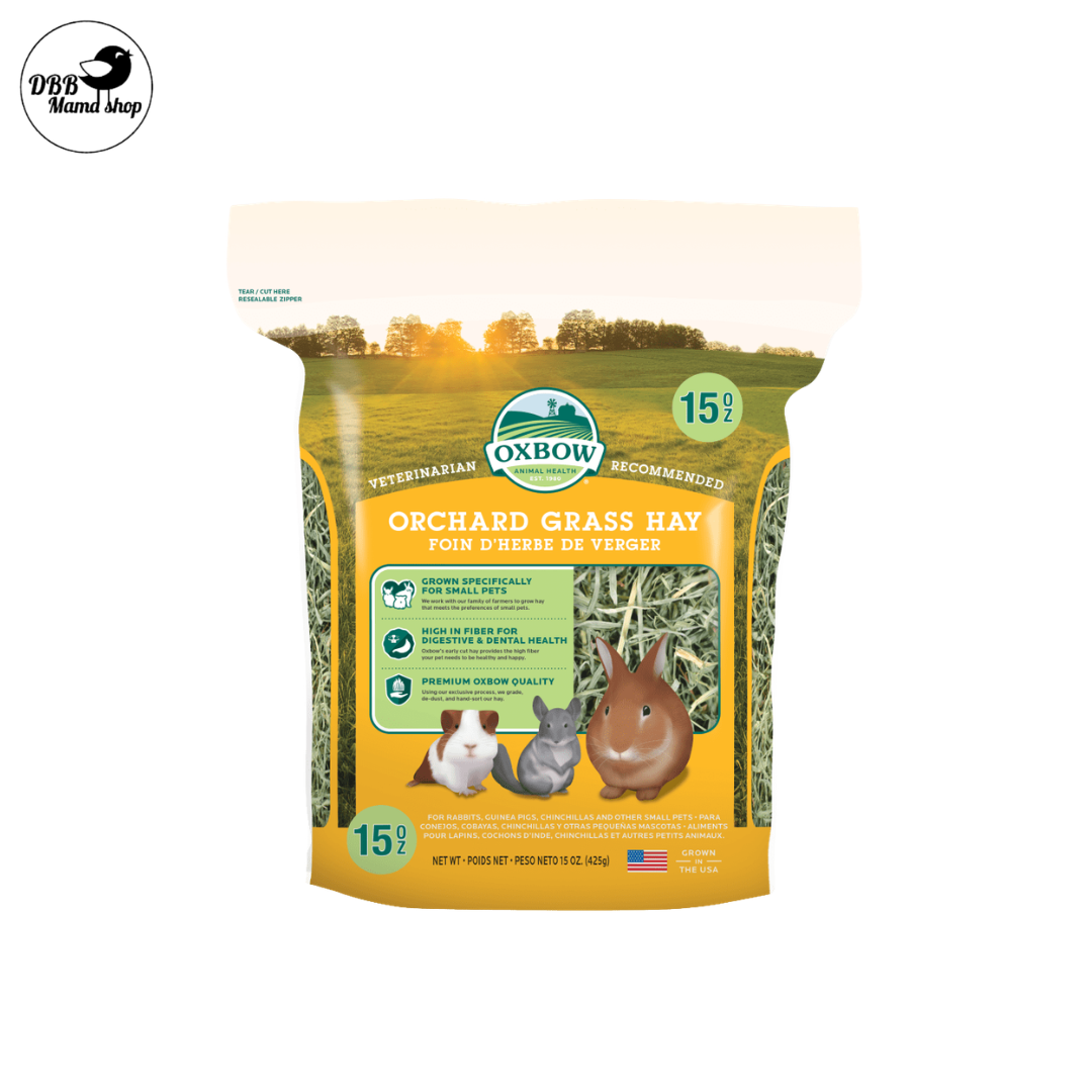 [15oz] Oxbow Hay | Orchard Grass / Alfalfa / Organic Meadow | High Fiber Daily Hay for Rabbits, Guinea Pigs & Chinchillas