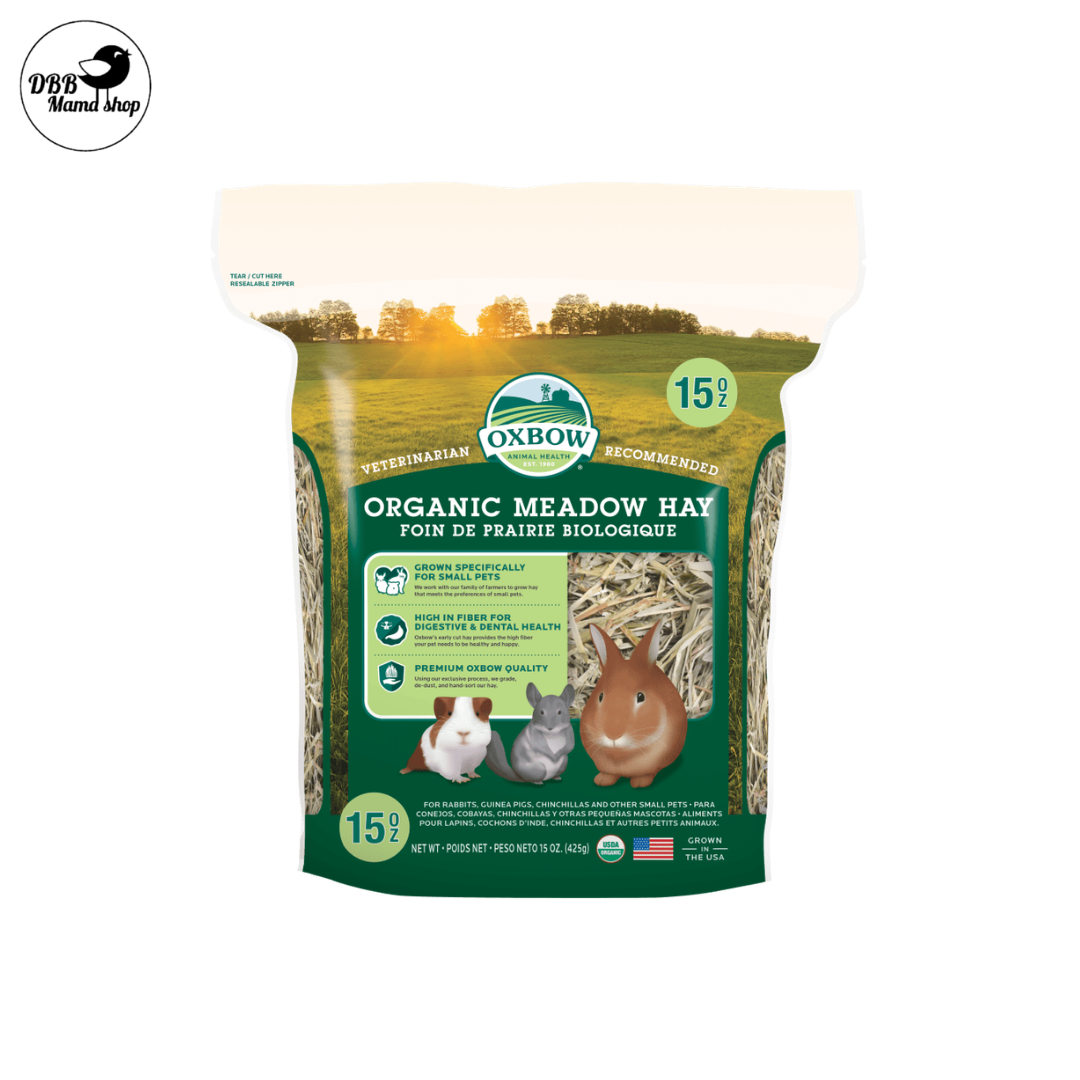 [15oz] Oxbow Hay | Orchard Grass / Alfalfa / Organic Meadow | High Fiber Daily Hay for Rabbits, Guinea Pigs & Chinchillas