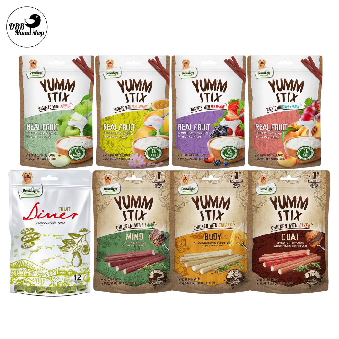 Dentalight Yumm Stix 50g / Yogurts Stix 70g / Avocado 12pc 80g Dog Dental Chew Treats