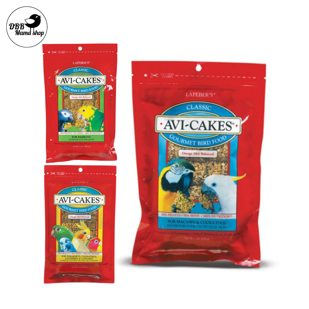 Lafeber Classic Avi-Cakes Small Birds 8oz / Parrots 12oz/ Macaws & Cockatoo 16oz Bird Treats
