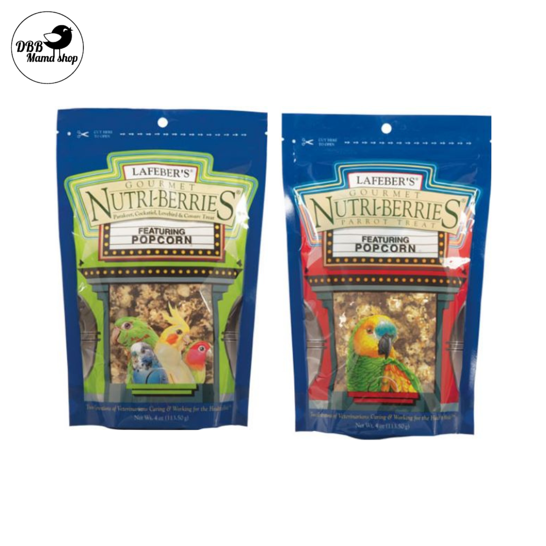 Lafeber Nutri-Berries Popcorn Treats 4oz Small Birds Parrots Bird Food