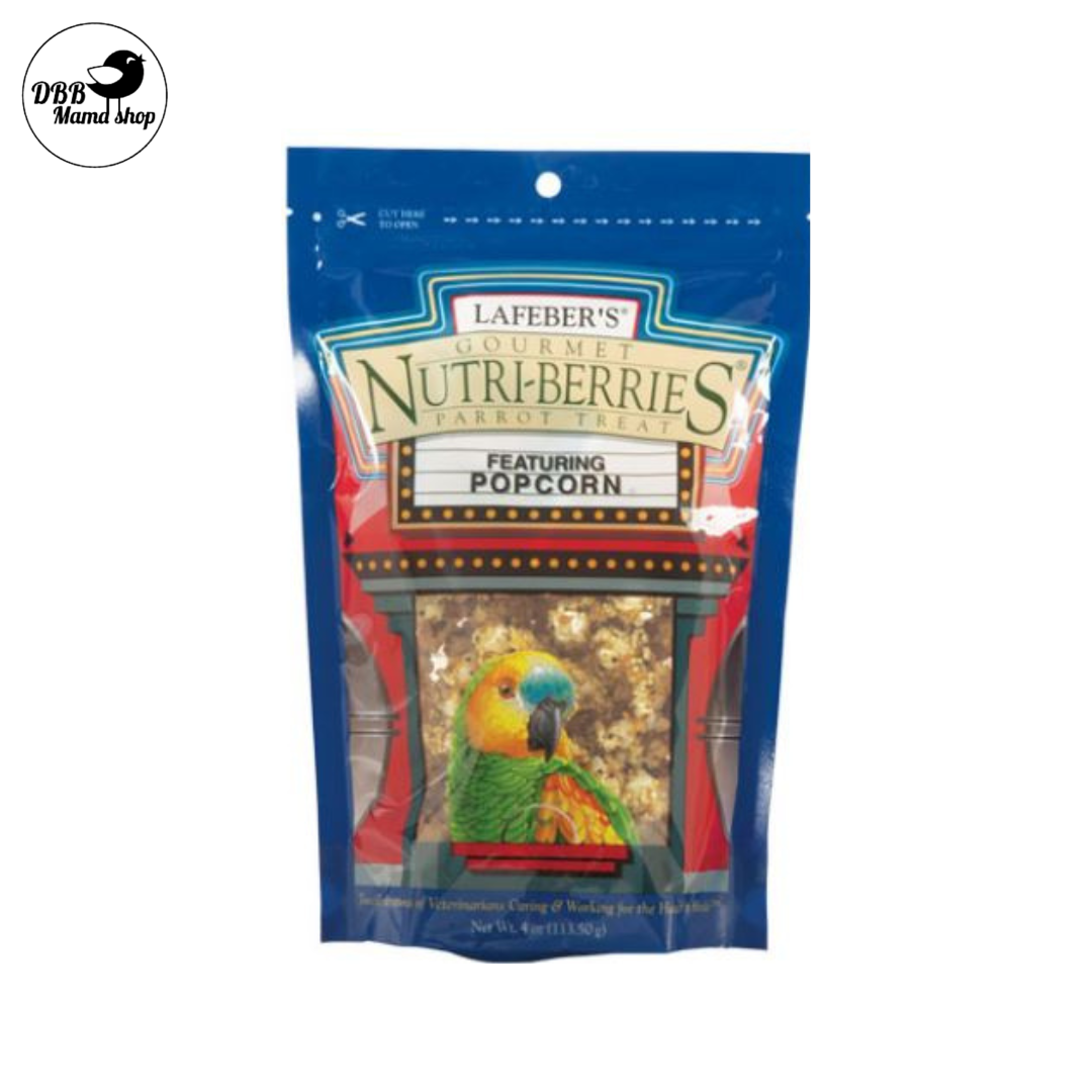 Lafeber Nutri-Berries Popcorn Treats 4oz Small Birds Parrots Bird Food