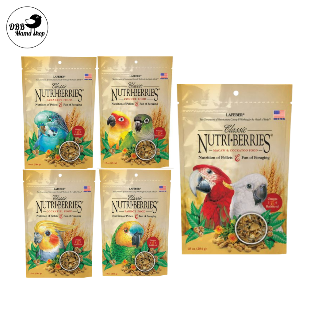 Lafeber Classic Nutri-Berries 10oz Parrot Bird Food Budgie Conure Cockatiel Parrot Macaw Cockatoo