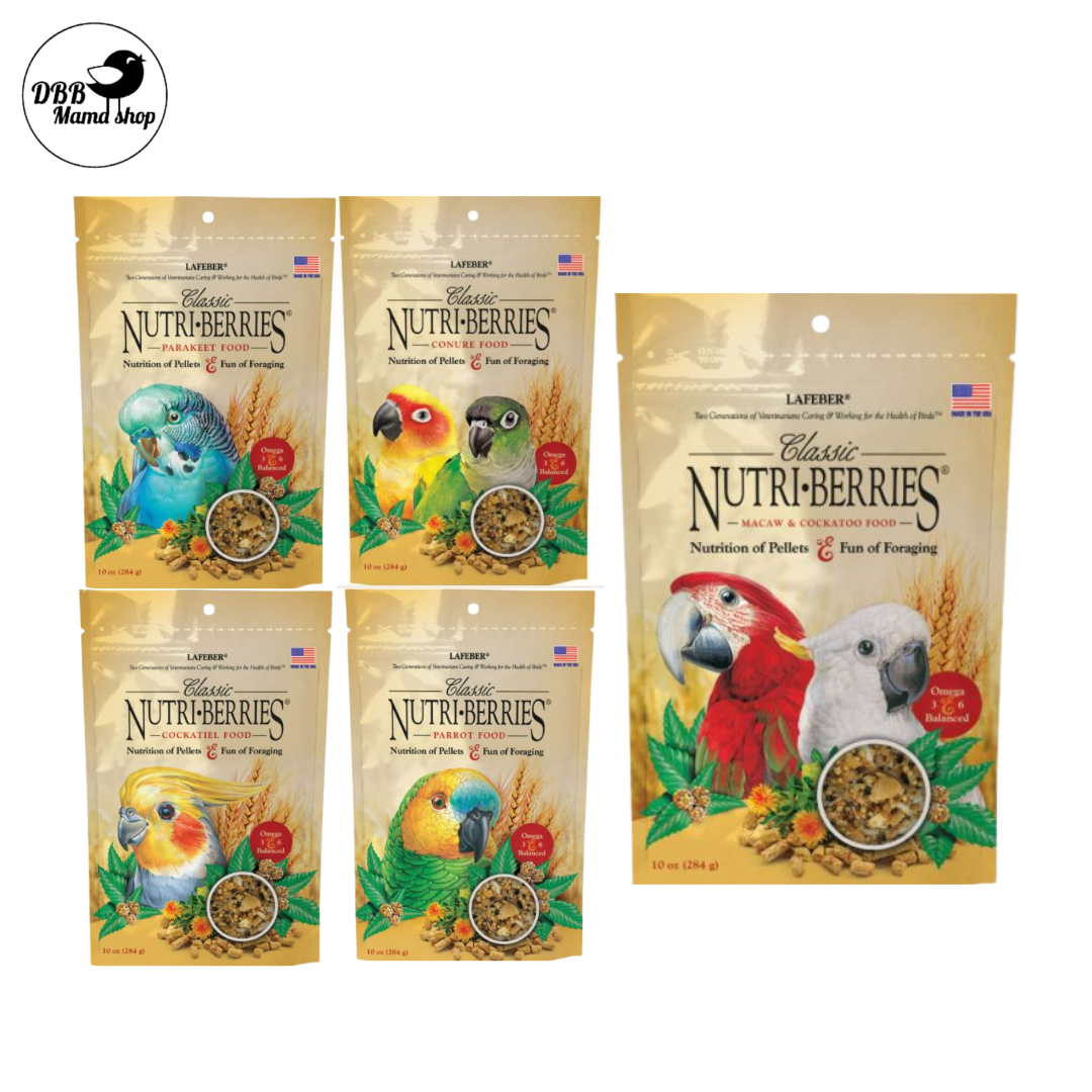 Lafeber Classic Nutri-Berries 10oz Parrot Bird Food Budgie Conure Cockatiel Parrot Macaw Cockatoo