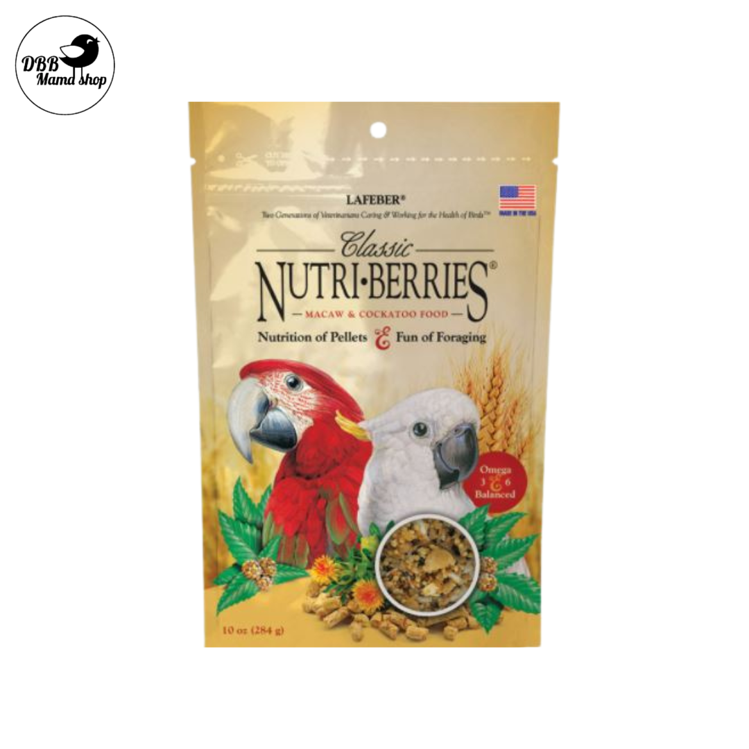 Lafeber Classic Nutri-Berries 10oz Parrot Bird Food Budgie Conure Cockatiel Parrot Macaw Cockatoo