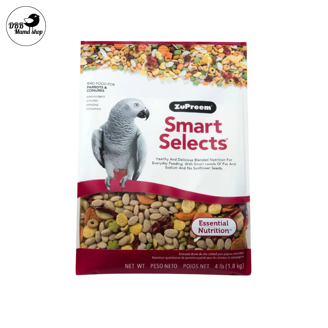 ZuPreem Smart Selects Bird Food for Medium Birds – Cockatiel, Lovebird, Conure, Quaker (2lb/ 2.5lb /4lb)