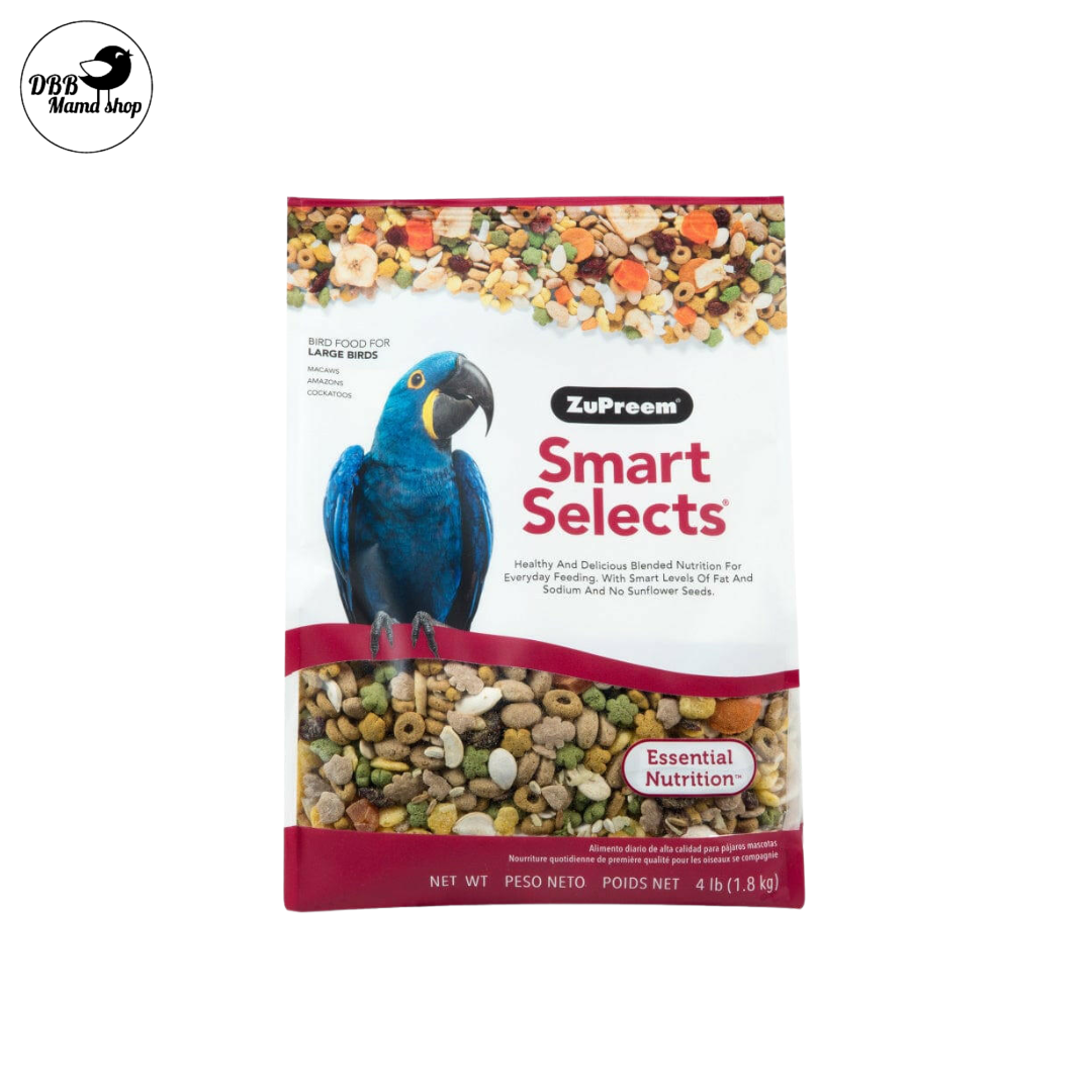 ZuPreem Smart Selects Bird Food for Medium Birds – Cockatiel, Lovebird, Conure, Quaker (2lb/ 2.5lb /4lb)